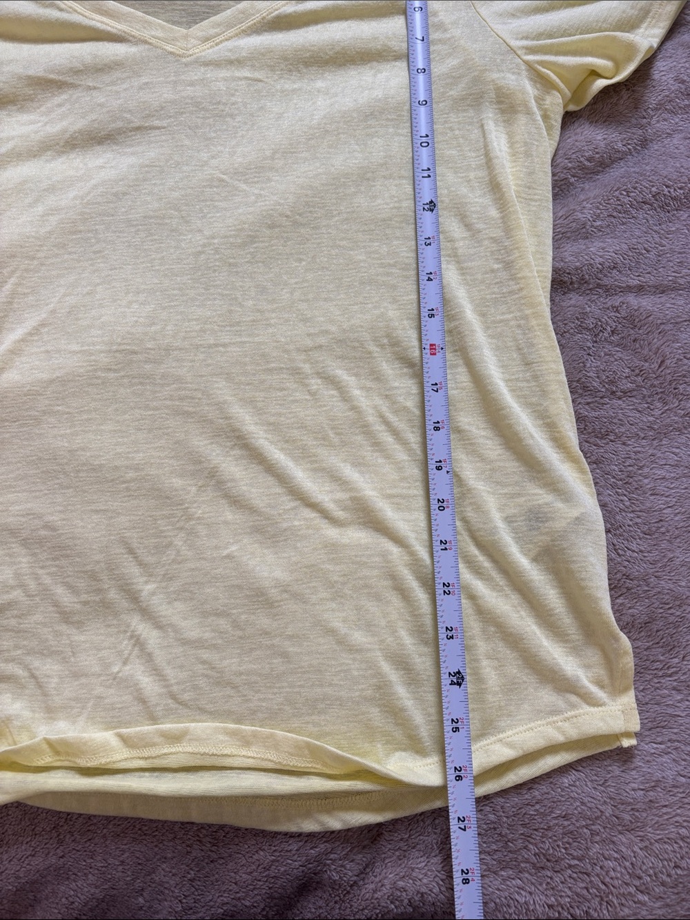 Athleta Yellow Modal V Neck Tee XL Soft Lightweight Athleisure Lounge Summer Top - Picture 6 of 6